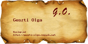 Geszti Olga névjegykártya